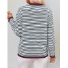 imageZESICA Womens Spring Striped Sweaters Long Sleeve Crew Neck Shirts Color Block Lightweight Pullover TopsSmokeblue
