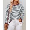 imageZESICA Womens Spring Striped Sweaters Long Sleeve Crew Neck Shirts Color Block Lightweight Pullover TopsSmokeblue