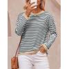 imageZESICA Womens Spring Striped Sweaters Long Sleeve Crew Neck Shirts Color Block Lightweight Pullover TopsStripe Grey