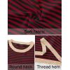 imageZESICA Womens Spring Striped Sweaters Long Sleeve Crew Neck Shirts Color Block Lightweight Pullover TopsWineblack