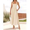 imageZESICA Womens Summer Sleeveless Halter Midi Dress 2025 Off Shoulder High Waist Swing Flowy Beach Long DressesApricot