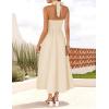 imageZESICA Womens Summer Sleeveless Halter Midi Dress 2025 Off Shoulder High Waist Swing Flowy Beach Long DressesApricot