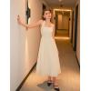 imageZESICA Womens Summer Sleeveless Halter Midi Dress 2025 Off Shoulder High Waist Swing Flowy Beach Long DressesApricot