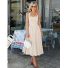 imageZESICA Womens Summer Sleeveless Halter Midi Dress 2025 Off Shoulder High Waist Swing Flowy Beach Long DressesApricot