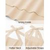 imageZESICA Womens Summer Sleeveless Halter Midi Dress 2025 Off Shoulder High Waist Swing Flowy Beach Long DressesApricot