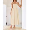 imageZESICA Womens Summer Sleeveless Halter Midi Dress 2025 Off Shoulder High Waist Swing Flowy Beach Long DressesApricot