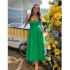 imageZESICA Womens Summer Sleeveless Halter Midi Dress 2025 Off Shoulder High Waist Swing Flowy Beach Long DressesGreen
