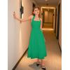 imageZESICA Womens Summer Sleeveless Halter Midi Dress 2025 Off Shoulder High Waist Swing Flowy Beach Long DressesGreen