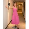imageZESICA Womens Summer Sleeveless Halter Midi Dress 2025 Off Shoulder High Waist Swing Flowy Beach Long DressesHotpink