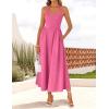 imageZESICA Womens Summer Sleeveless Halter Midi Dress 2025 Off Shoulder High Waist Swing Flowy Beach Long DressesHotpink