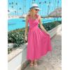 imageZESICA Womens Summer Sleeveless Halter Midi Dress 2025 Off Shoulder High Waist Swing Flowy Beach Long DressesHotpink