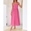 imageZESICA Womens Summer Sleeveless Halter Midi Dress 2025 Off Shoulder High Waist Swing Flowy Beach Long DressesHotpink