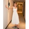 imageZESICA Womens Summer Sleeveless Halter Midi Dress 2025 Off Shoulder High Waist Swing Flowy Beach Long DressesIvory
