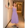 imageZESICA Womens Summer Sleeveless Halter Midi Dress 2025 Off Shoulder High Waist Swing Flowy Beach Long DressesLightpurple