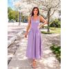 imageZESICA Womens Summer Sleeveless Halter Midi Dress 2025 Off Shoulder High Waist Swing Flowy Beach Long DressesLightpurple