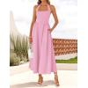 imageZESICA Womens Summer Sleeveless Halter Midi Dress 2025 Off Shoulder High Waist Swing Flowy Beach Long DressesPink