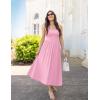 imageZESICA Womens Summer Sleeveless Halter Midi Dress 2025 Off Shoulder High Waist Swing Flowy Beach Long DressesPink