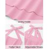 imageZESICA Womens Summer Sleeveless Halter Midi Dress 2025 Off Shoulder High Waist Swing Flowy Beach Long DressesPink