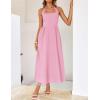 imageZESICA Womens Summer Sleeveless Halter Midi Dress 2025 Off Shoulder High Waist Swing Flowy Beach Long DressesPink