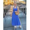 imageZESICA Womens Summer Sleeveless Halter Midi Dress 2025 Off Shoulder High Waist Swing Flowy Beach Long DressesRoyal Blue