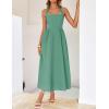imageZESICA Womens Summer Sleeveless Halter Midi Dress 2025 Off Shoulder High Waist Swing Flowy Beach Long DressesSage
