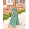 imageZESICA Womens Summer Sleeveless Halter Midi Dress 2025 Off Shoulder High Waist Swing Flowy Beach Long DressesSage