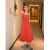 imageZESICA Womens Summer Sleeveless Halter Midi Dress 2025 Off Shoulder High Waist Swing Flowy Beach Long DressesWatermelonred