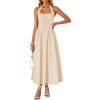 imageZESICA Womens Summer Sleeveless Halter Midi Dress 2025 Off Shoulder High Waist Swing Flowy Beach Long DressesApricot