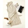 imageZESICA Womens 2025 Fashion Satin Sleeveless Halter Neck Tie Waist Wrap Bodycon Cocktail Party Mini DressChampagne