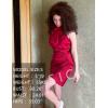 imageZESICA Womens 2025 Fashion Satin Sleeveless Halter Neck Tie Waist Wrap Bodycon Cocktail Party Mini DressRed