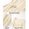 imageZESICA Womens 2025 Summer Sleeveless Tank Mini Dresses Square Neck A Line Flare Party Short DressApricot