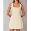 imageZESICA Womens 2025 Summer Sleeveless Tank Mini Dresses Square Neck A Line Flare Party Short DressApricot