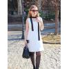imageZESICA Womens 2025 Summer Sleeveless Tank Mini Dresses Square Neck A Line Flare Party Short DressIvory