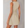 imageZESICA Womens 2025 Summer Sleeveless Tank Mini Dresses Square Neck A Line Flare Party Short DressKhaki