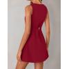 imageZESICA Womens 2025 Summer Sleeveless Tank Mini Dresses Square Neck A Line Flare Party Short DressRed