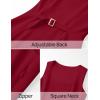 imageZESICA Womens 2025 Summer Sleeveless Tank Mini Dresses Square Neck A Line Flare Party Short DressRed