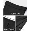 imageZESICA Womens 2025 Summer Strapless Bodycon Midi Dress Off Shoulder Strapless Side Slit Tube Long Club Party DressesBlack