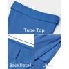 imageZESICA Womens 2025 Summer Strapless Bodycon Midi Dress Off Shoulder Strapless Side Slit Tube Long Club Party DressesCobalt