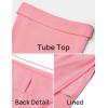 imageZESICA Womens 2025 Summer Strapless Bodycon Midi Dress Off Shoulder Strapless Side Slit Tube Long Club Party DressesPink