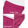 imageZESICA Womens 2025 Summer Strapless Bodycon Midi Dress Off Shoulder Strapless Side Slit Tube Long Club Party DressesPlum