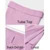 imageZESICA Womens 2025 Summer Strapless Bodycon Midi Dress Off Shoulder Strapless Side Slit Tube Long Club Party DressesPurple