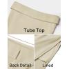 imageZESICA Womens 2025 Summer Strapless Bodycon Midi Dress Off Shoulder Strapless Side Slit Tube Long Club Party DressesSand