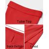 imageZESICA Womens 2025 Summer Strapless Bodycon Midi Dress Off Shoulder Strapless Side Slit Tube Long Club Party DressesWatermelon