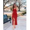 imageZESICA Womens Sleeveless Formal Maxi Dresses 2025 Summer Square Neck High Split Cocktail Party Bodycon Long DressRed