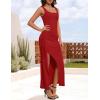 imageZESICA Womens Sleeveless Formal Maxi Dresses 2025 Summer Square Neck High Split Cocktail Party Bodycon Long DressRed