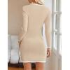 imageZESICA Fall Dresses for Women 2025 Long Sleeve Button Color Block Knit Bodycon Short Sweater Dresses with PocketsApricot