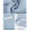 imageZESICA Fall Dresses for Women 2025 Long Sleeve Button Color Block Knit Bodycon Short Sweater Dresses with PocketsBlue