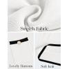 imageZESICA Fall Dresses for Women 2025 Long Sleeve Button Color Block Knit Bodycon Short Sweater Dresses with PocketsWhite