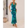 imageZESICA Womens 2025 Summer Bodycon Maxi Dress Sleeveless Halter Neck Floral Print Backless Wedding Guest Party Long DressesGreen
