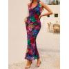 imageZESICA Womens 2025 Summer Bodycon Maxi Dress Sleeveless Halter Neck Floral Print Backless Wedding Guest Party Long DressesPurplered